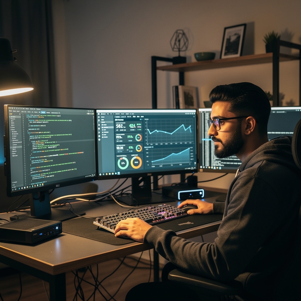 Programista front-end optymalizujący wydajność strony